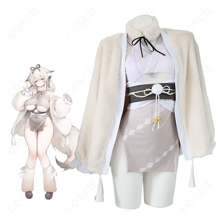 アズールレーン水無瀬のキャラクターイメージとチャイナドレスコスプレ衣装の商品比較