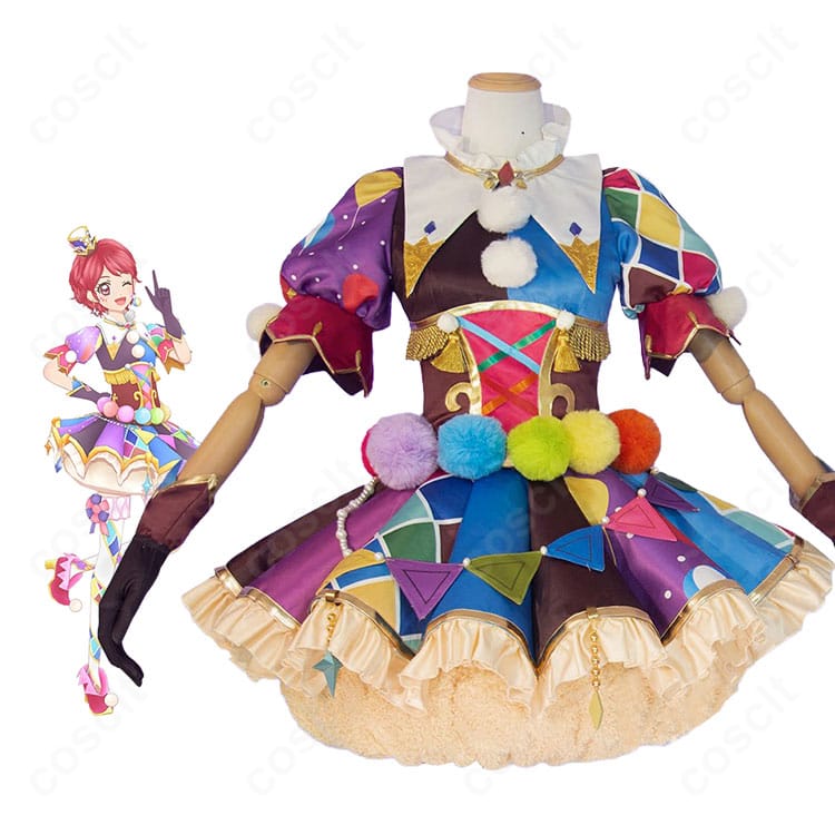 『アイカツ!』一ノ瀬かえでのキャラクターイメージとピエロカーニバルコーデ商品衣装