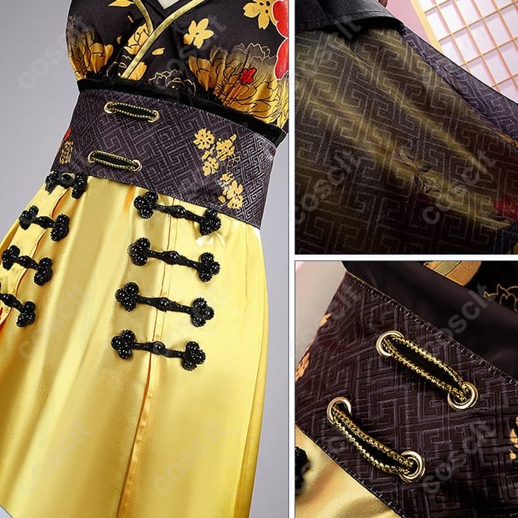 勝利の女神：NIKKE モラン 通常衣装コスプレ衣装｜黒×金の高再現チャイナ風セット - 5枚目の画像