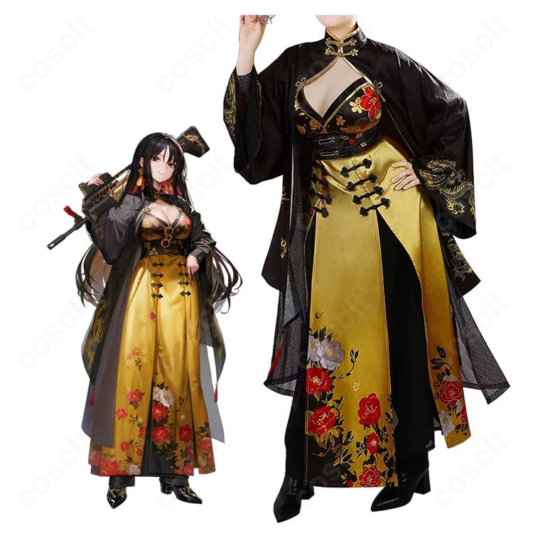 勝利の女神:NIKKE モランのキャラクターイメージと通常衣装コスプレセットの比較