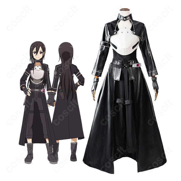 ソードアート・オンラインIIのキリト GGO版、キャラクター画像とコスプレ衣装の商品画像を並べた比較