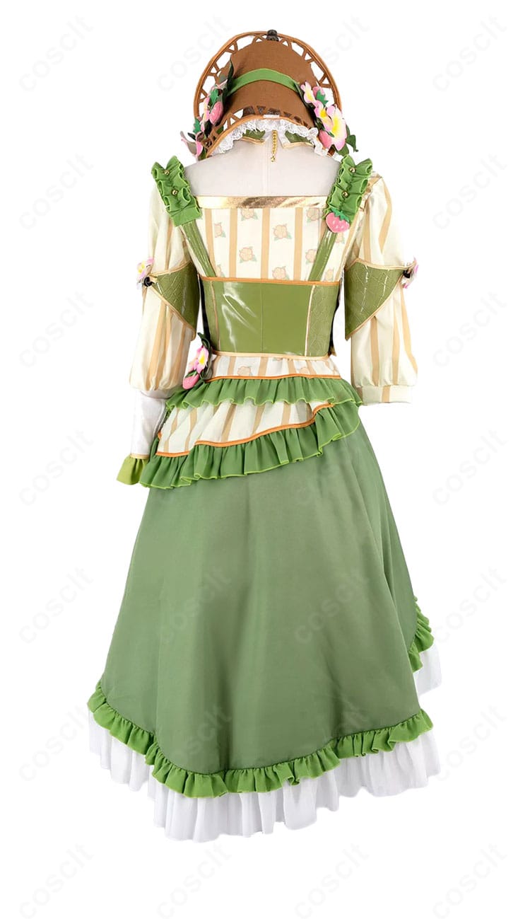 第五人格 バーメイド 花野拾遺 SSRコスプレ衣装の背面デザインとスカートシルエット