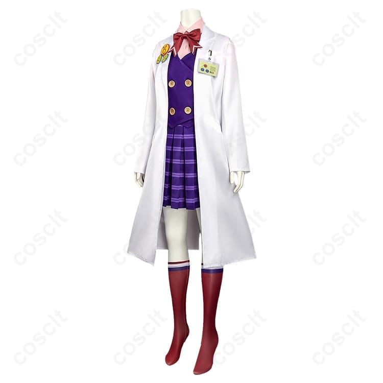 逆転裁判 蘇る逆転 宝月茜 高校生制服Ver. コスプレ衣装｜白衣付き高再現6点セット - 2枚目の画像