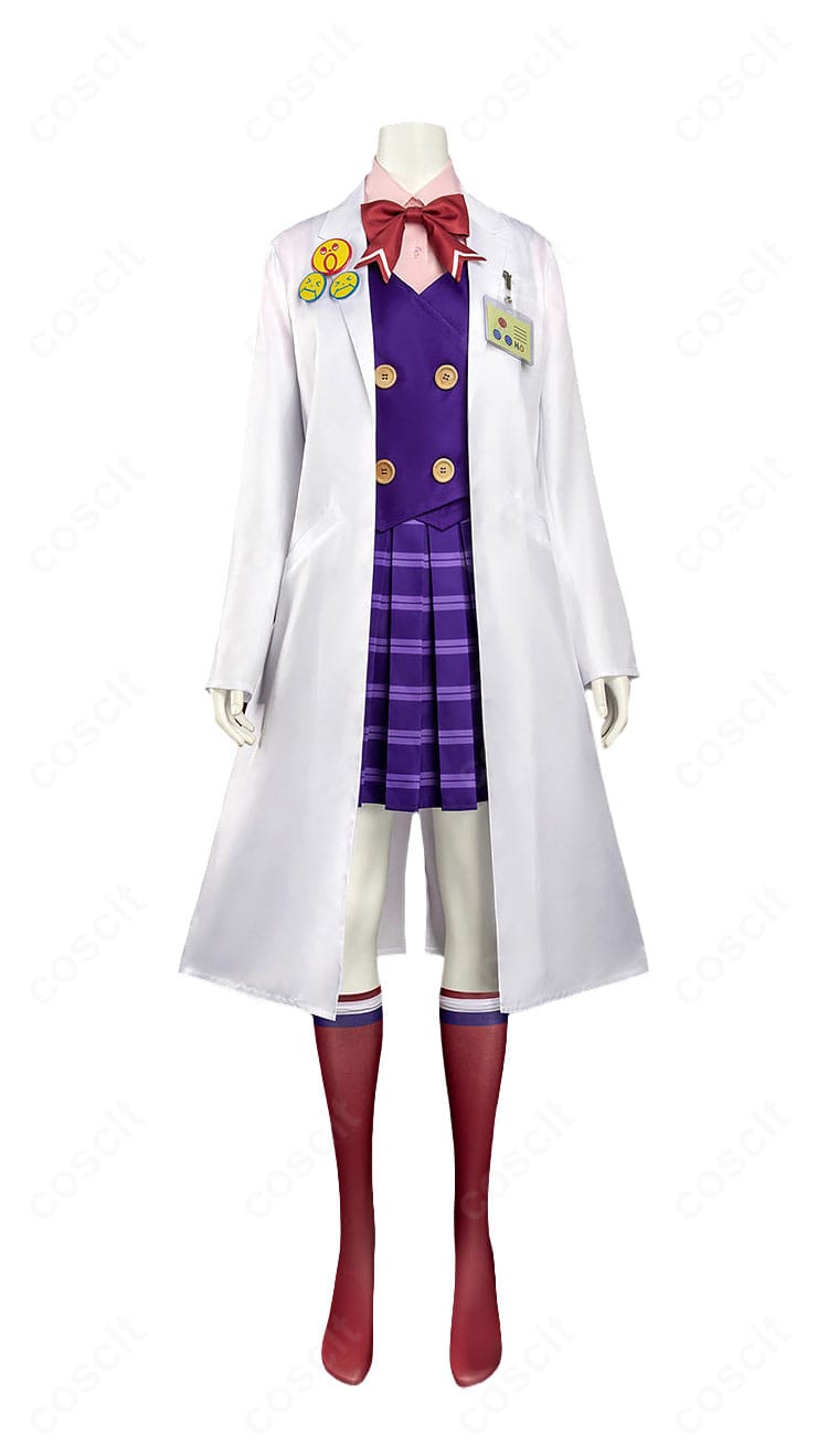 宝月茜 高校生制服Ver.コスプレ衣装の正面デザインと白衣・リボン・スカート