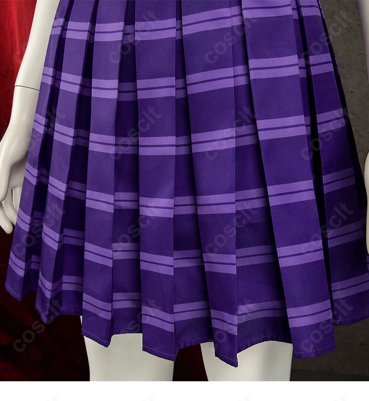 宝月茜コスプレ衣装の学園制服スカートと装飾ディテール