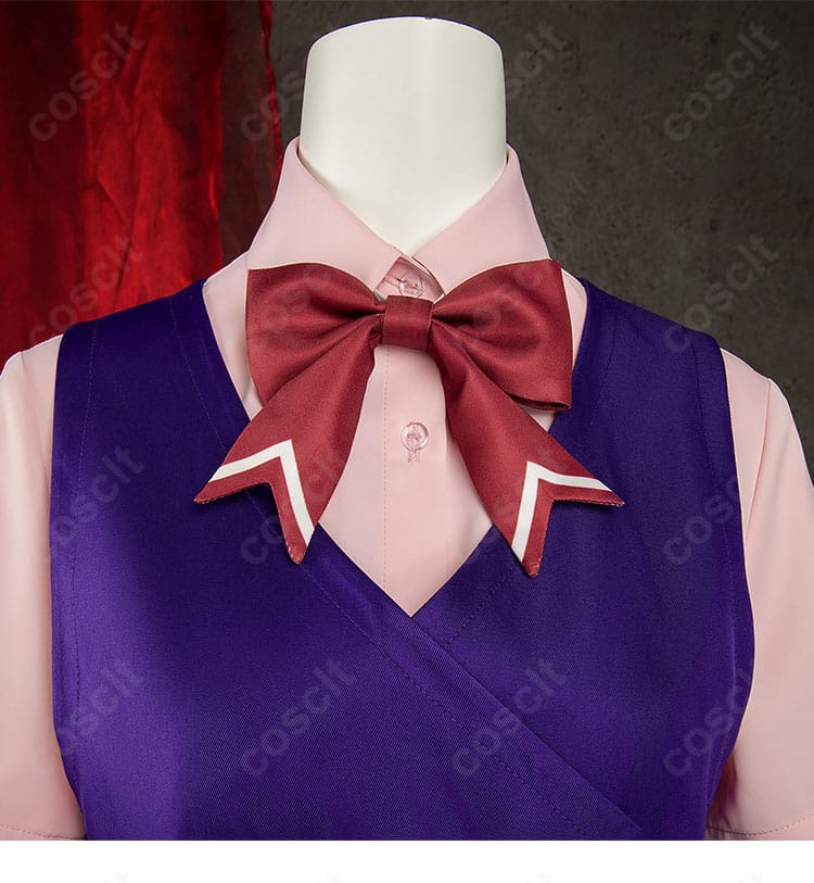 宝月茜 高校生制服Ver.衣装の胸元を彩る蝶リボン装飾