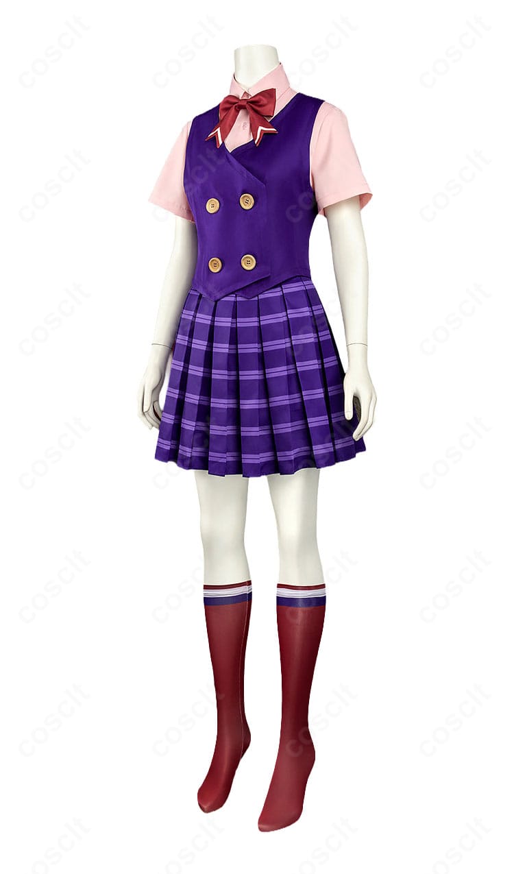 宝月茜の学園制服コスプレ衣装のベスト・シャツ・スカート側面