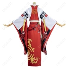 GUILTY GEAR 蔵土縁紗夢 コスプレ衣装｜華やかな赤白チャイナ風4点セット - 1枚目の画像（サムネイル）