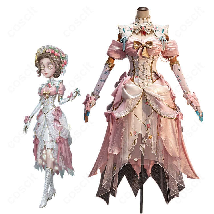 第五人格の医師エミリー・ダイアーの人物画像と野いちごコスプレ衣装の商品画像