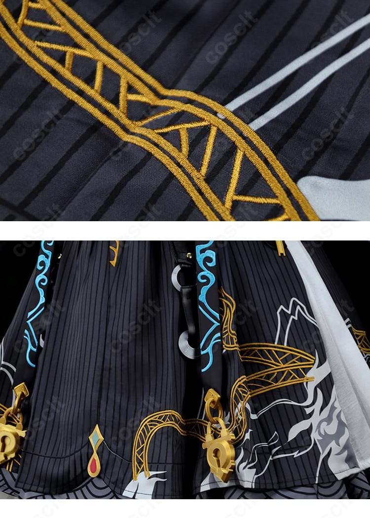 鎖暝コスプレ衣装の刺繍部分の拡大画像