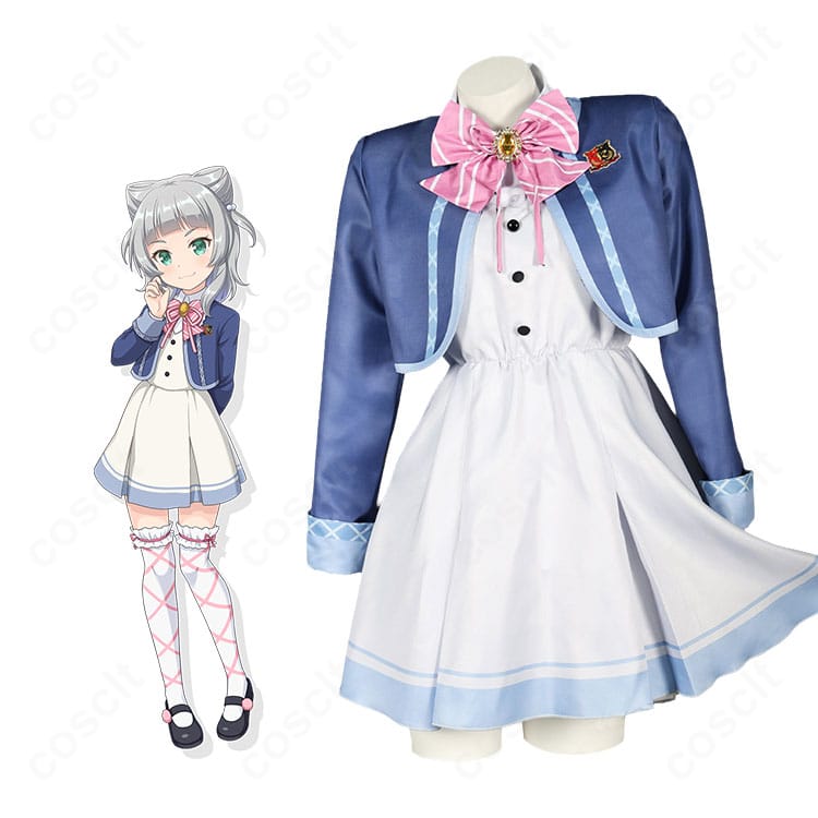 オンゲキ bright MEMORY マーチングポケッツ 柏木美亜・日向千夏・東雲つむぎのキャラクター画像と制服コスプレ衣装の比較