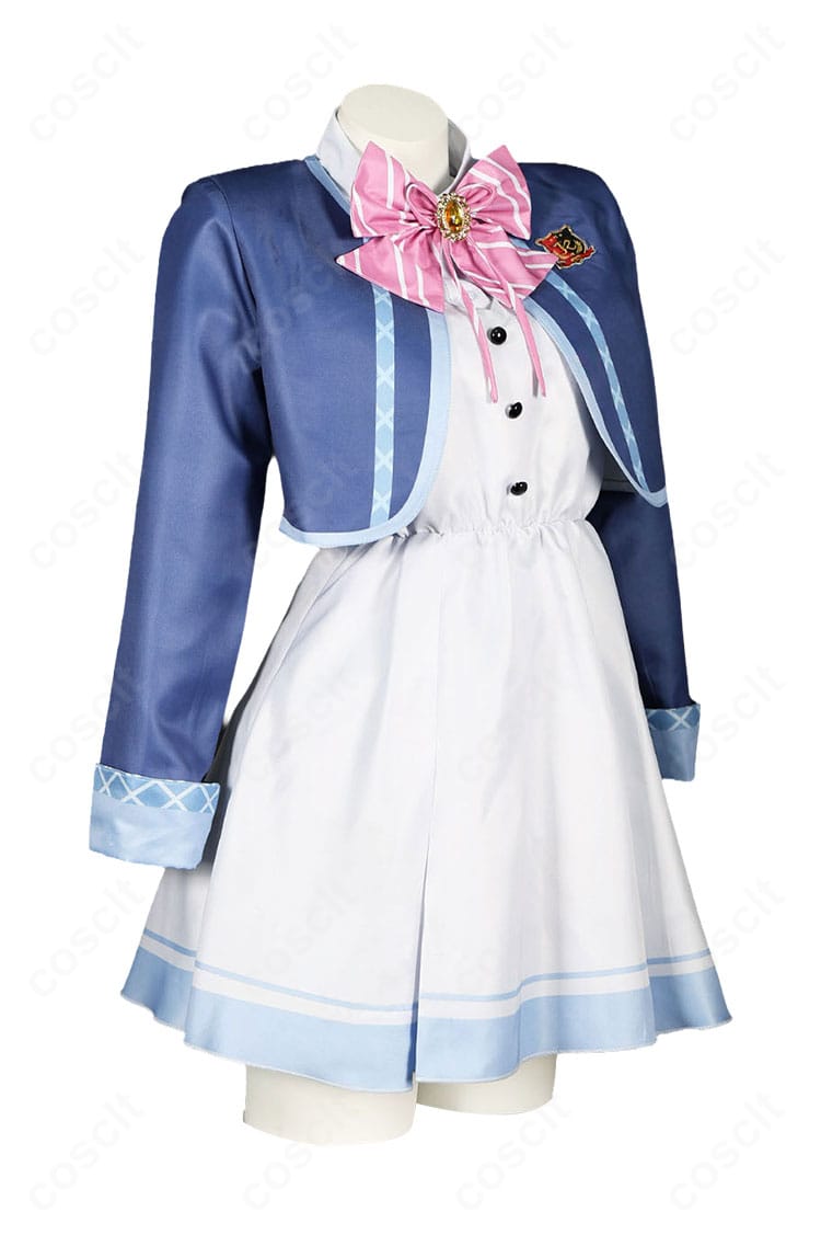 柏木美亜・日向千夏・東雲つむぎの制服コスプレ衣装を側面から撮影した画像