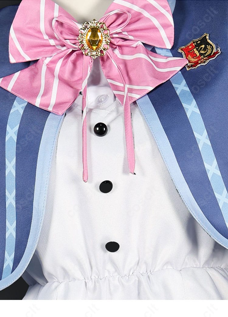 マーチングポケッツ 制服コスプレ衣装のリボン飾りを写したクローズアップ画像