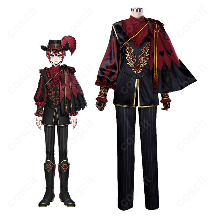 リドル・ローズハートのキャラクター画像とマスカレードドレスのコスプレ衣装を並べた紹介画像