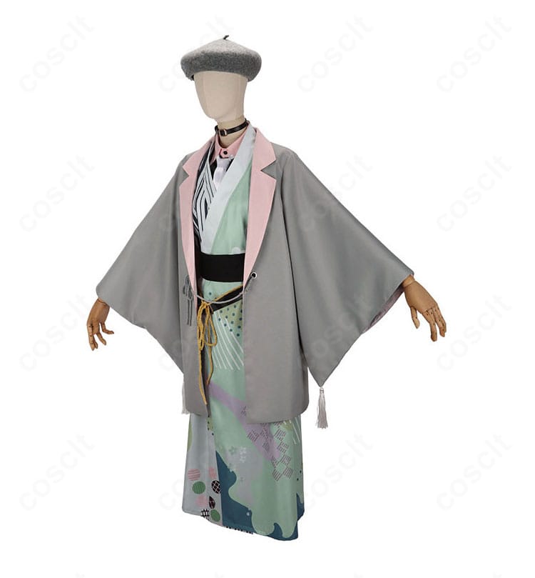 にじさんじ 叢雲カゲツ Dytica Happy Pack 2025 コスプレ衣装の側面展示、羽織風アウターと和服の重ね着