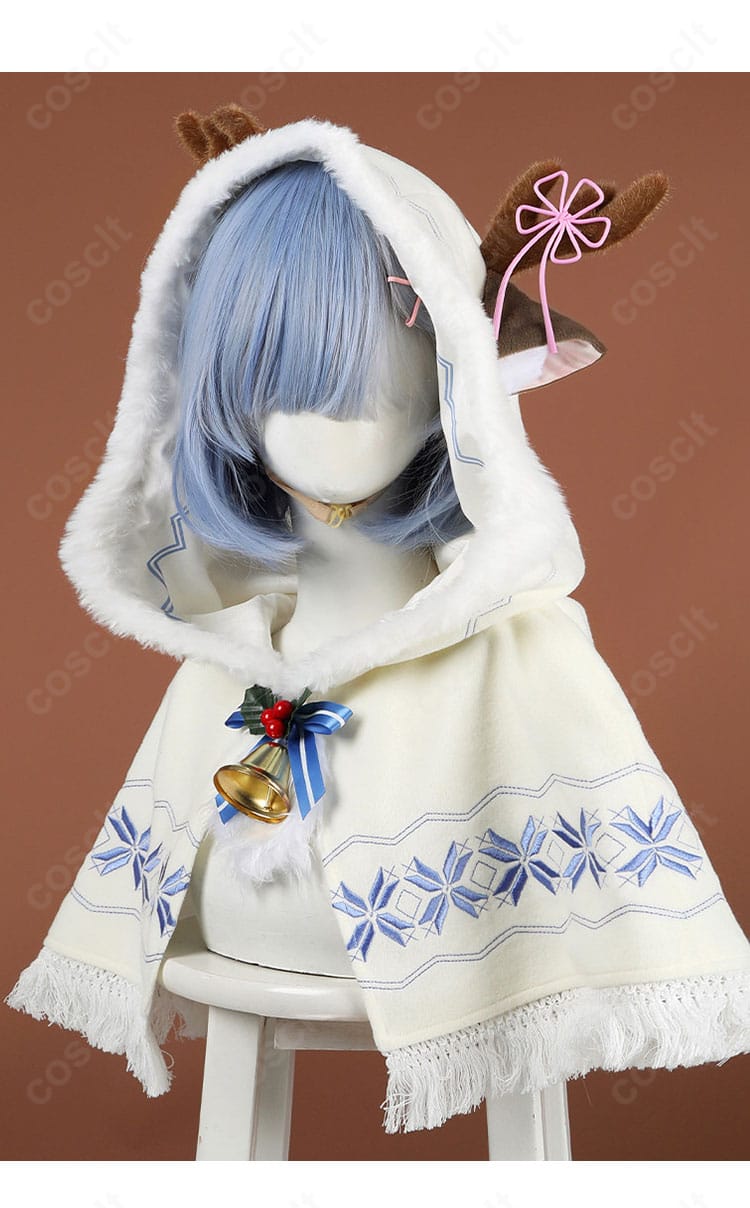 レムのクリスマス衣装に付属するケープのフード周辺と装飾を紹介するディテール写真
