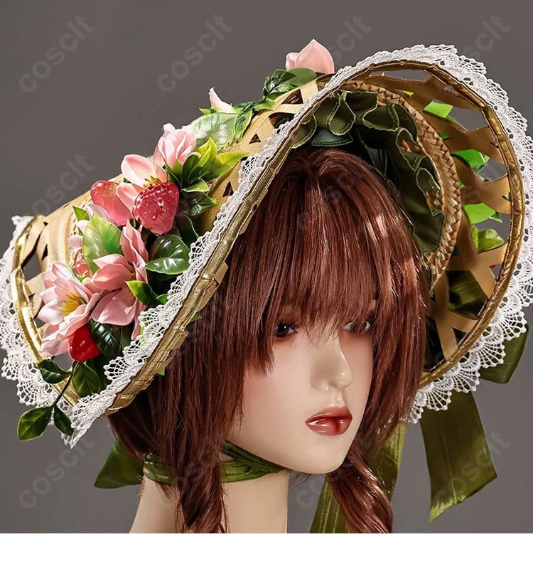 バーメイド 花野拾遺 コスプレ衣装の別売り帽子に施された装飾のクローズアップ