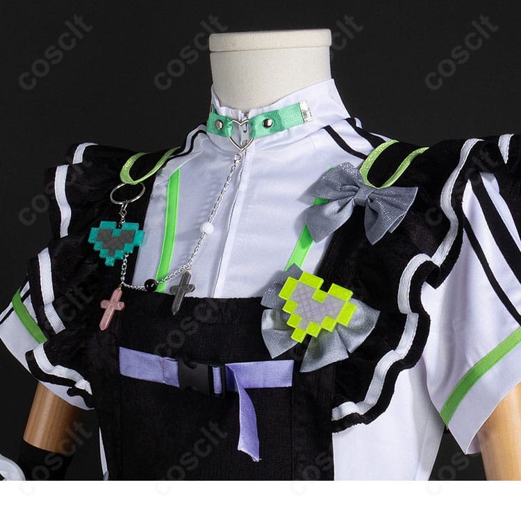 あんスタ 桜河こはく MEMEID衣装の前合わせと胸元の装飾を紹介するクローズアップ画像