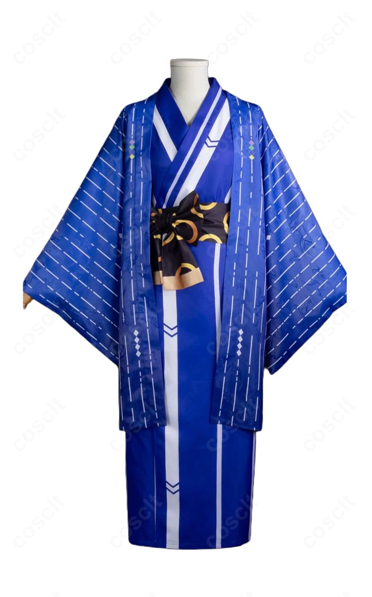 にじさんじ 伊波ライ 和装Ver. コスプレ衣装の正面全体と青を基調とした配色