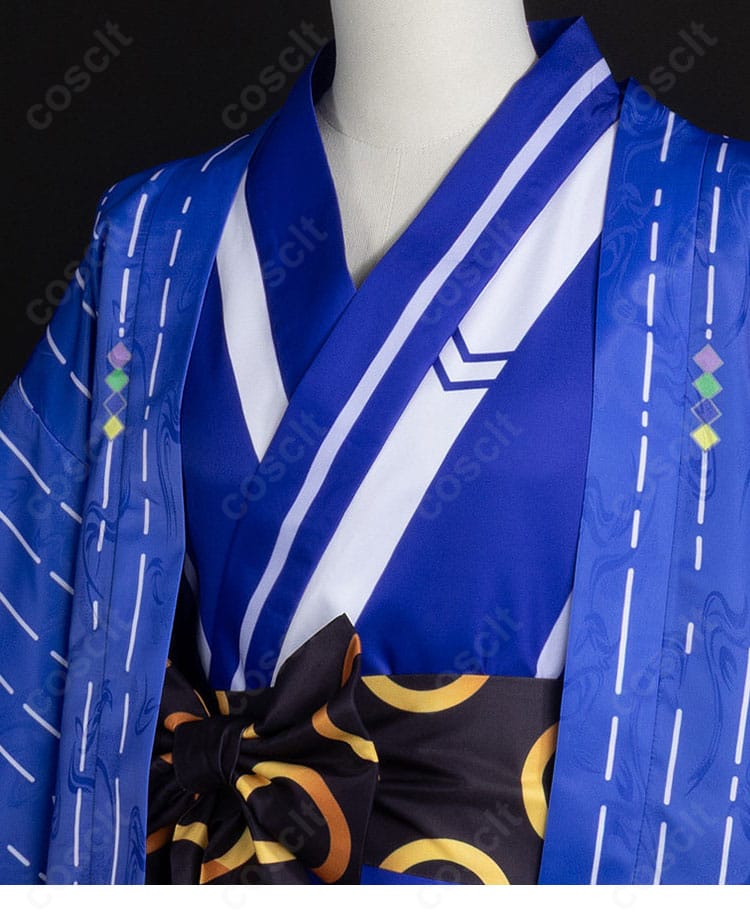 伊波ライ 和装Ver. コスプレ衣装の襟元と装飾部分の拡大画像