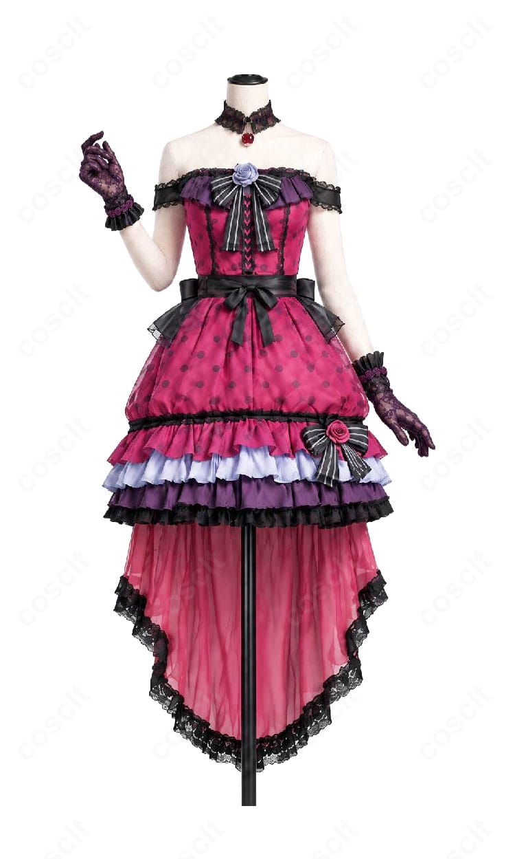 日野森雫 ロミオとシンデレラ コスプレ衣装の正面画像・ピンクとブラックを基調としたデザイン