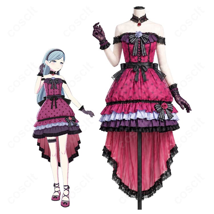 プロジェクトセカイ 日野森雫 ロミオとシンデレラ衣装のキャラクターイラストとコスプレ衣装の比較画像