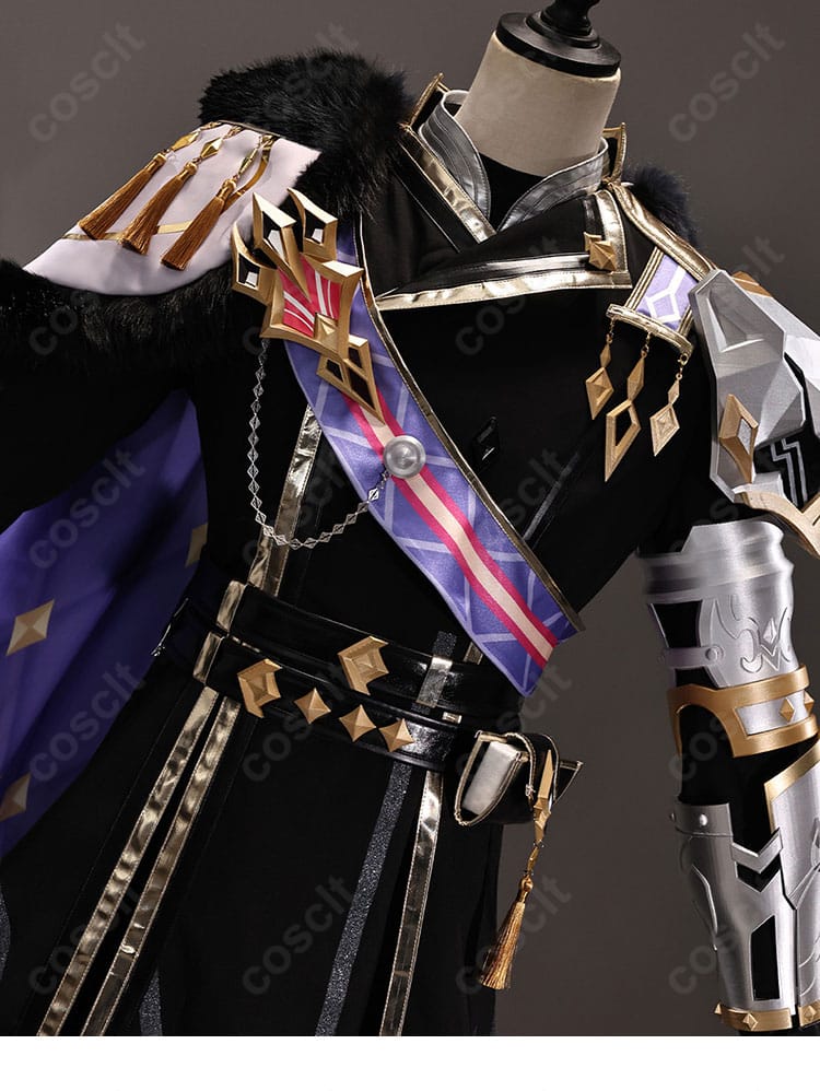 原神 バレリー コスプレ衣装のコート前立てと衣装装飾の詳細画像