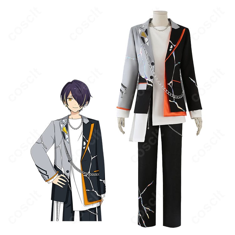 あんさんぶるスターズ!! 流星隊 ネイキッド衣装のキャラクター画像とコスプレ衣装の商品画像を並べた紹介