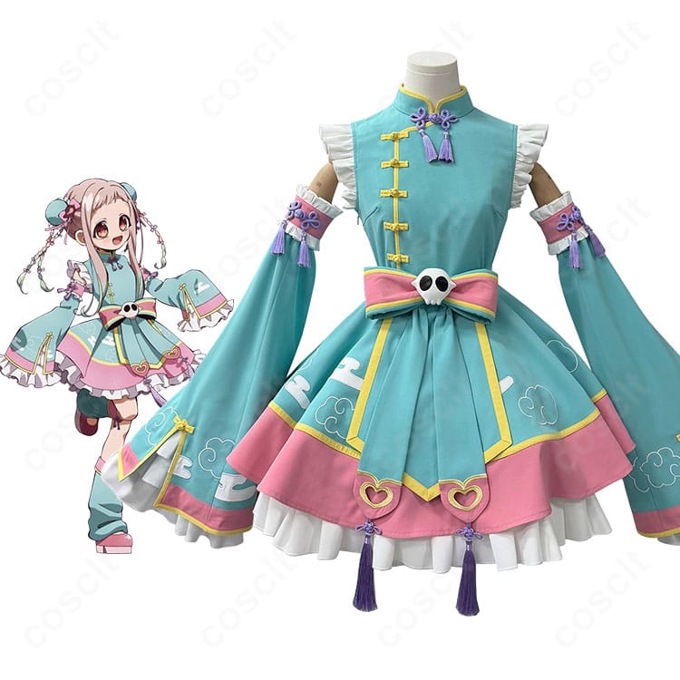 『地縛少年花子くん2』八尋寧々 ゆめかわチャイナVer.のキャラクターイメージとコスプレ衣装を並べた比較画像