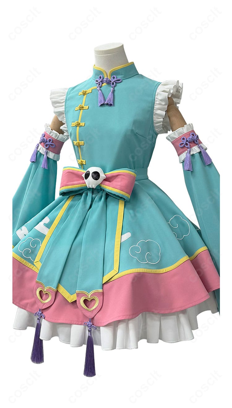 八尋寧々 ゆめかわチャイナVer. コスプレ衣装の左側ディテールを紹介する画像