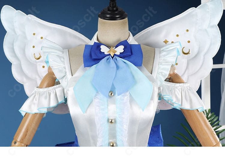 エンジェル風コスプレ衣装の蝶ネクタイ風リボン装飾の詳細