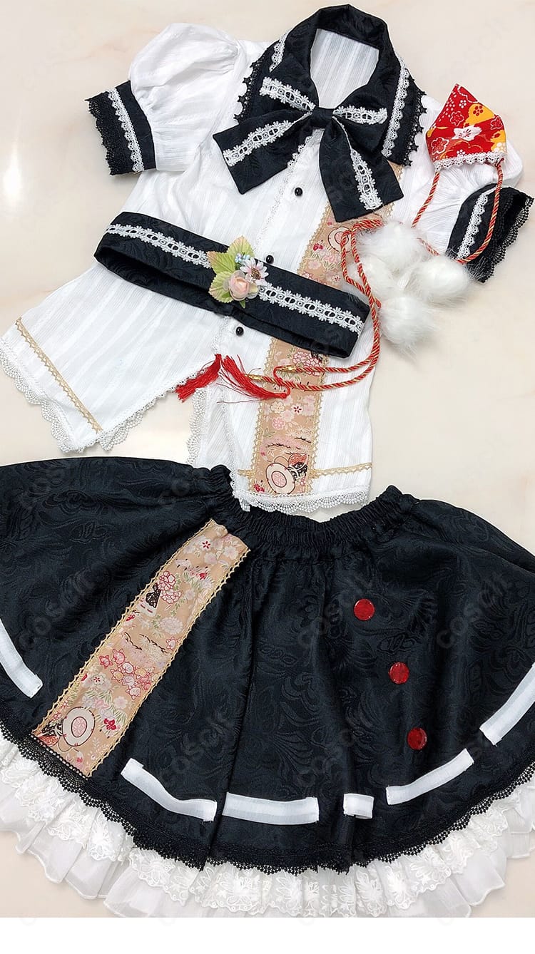 東方ダンマクカグラ 射命丸 文 コスプレ衣装のセット内容展示