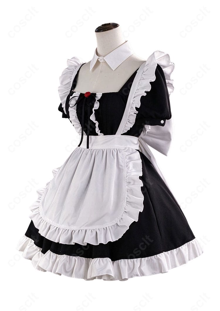 シンデレラのメイド服コスプレ衣装の左側ディテール