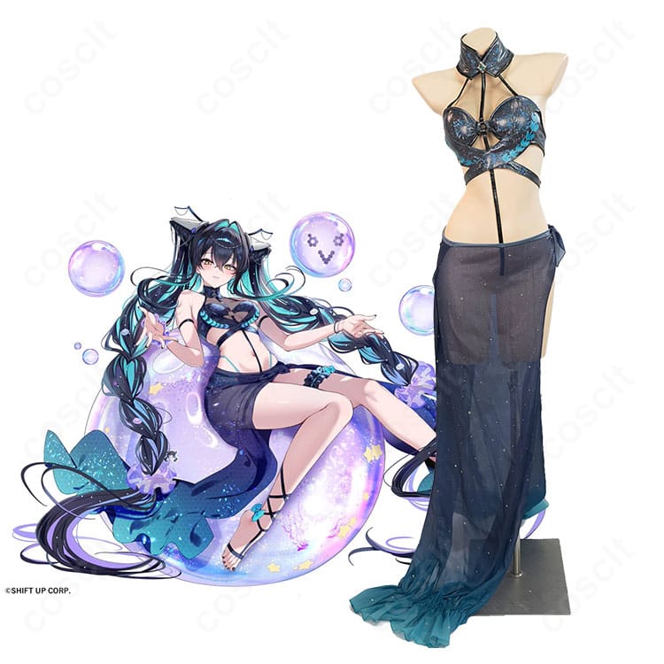 勝利の女神:NIKKE リトルマーメイド(セイレーン)のキャラクターイメージと水着風コスプレ衣装の商品画像