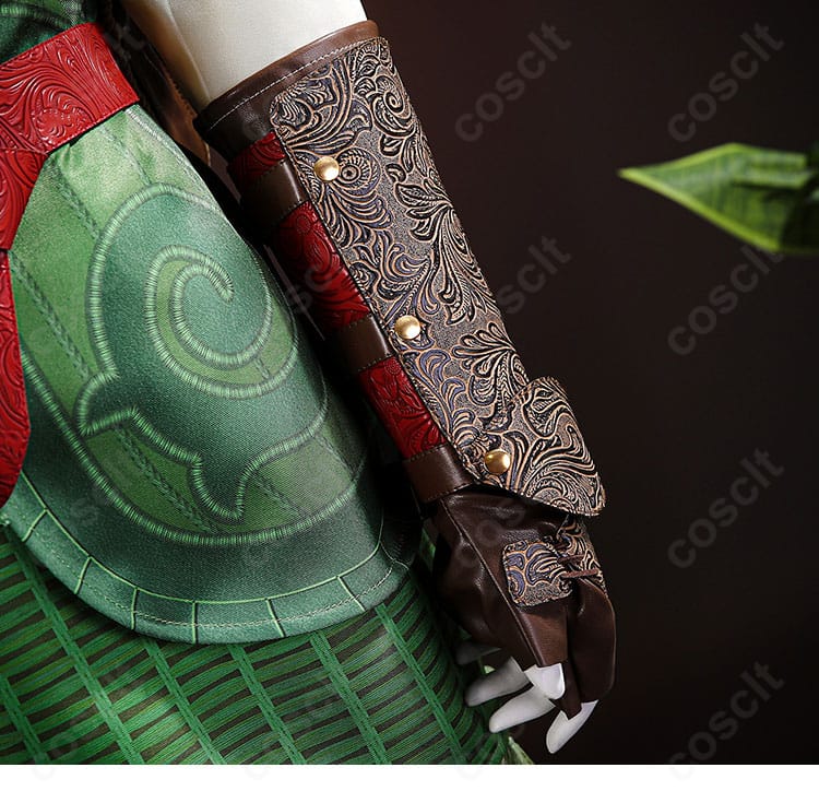 ゼルダの伝説 リンクのコスプレ衣装に付属する手袋の形状と装飾部分の拡大画像