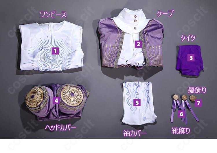 ストリートファイター6 イングリッド Outfit 1 コスプレ衣装のセット内容一覧画像