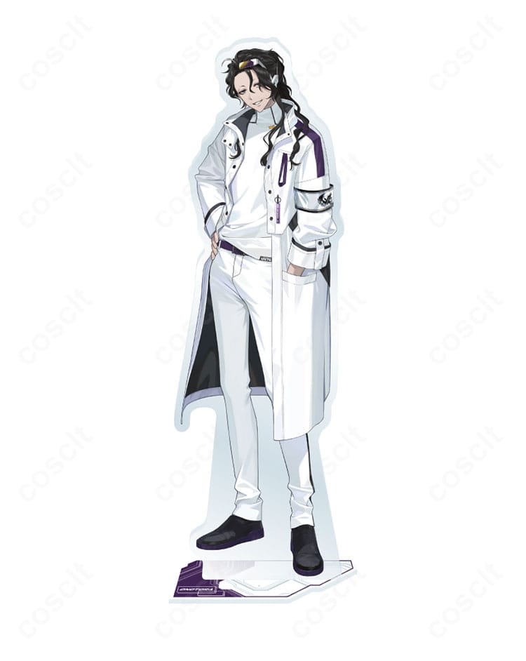 にじさんじ Y4T4 Half Anniversary 男虎のコスプレ衣装を紹介する人物画像。白を基調としたロングアウターが特徴