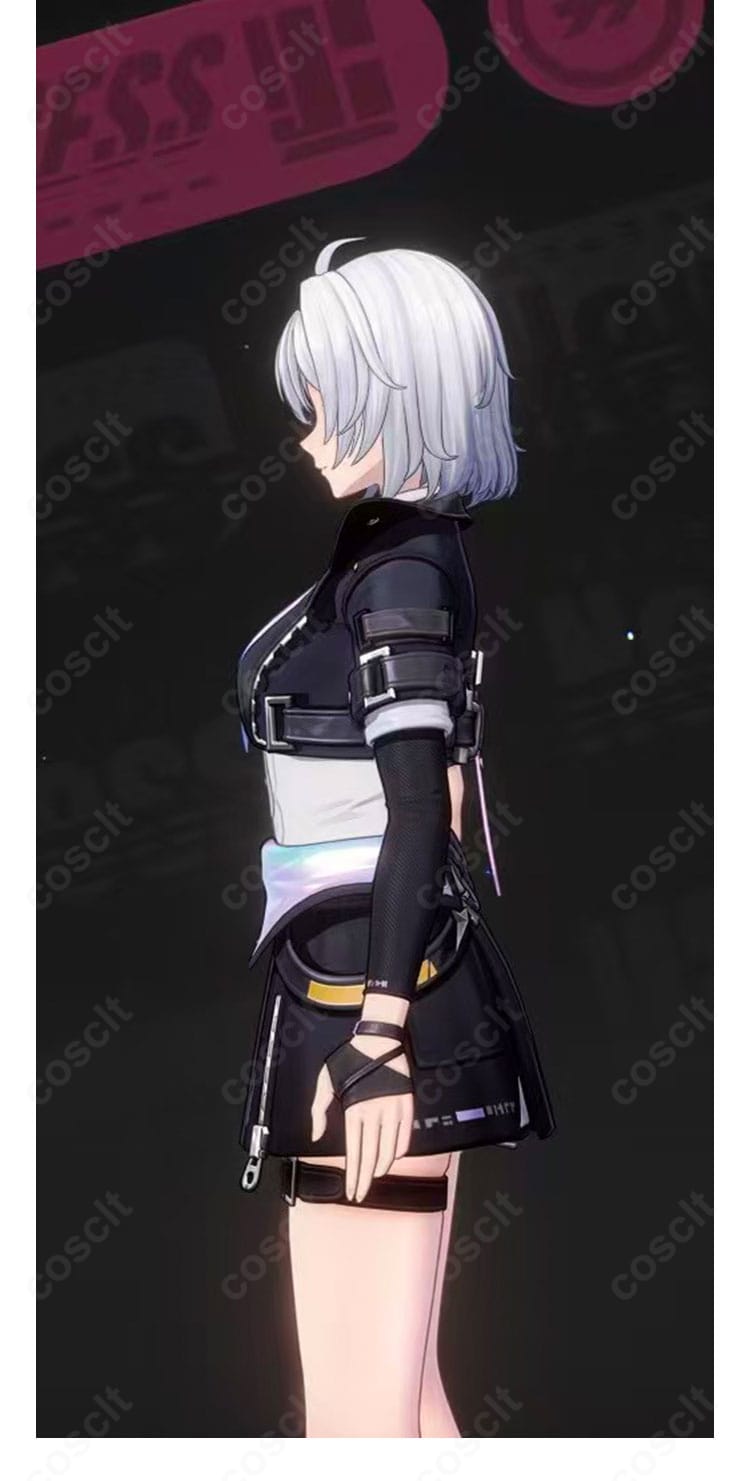NTE 異能者・零（女性主人公）鑑定士コスプレ衣装の左側ディテール。衣装左側のデザインや装飾の配置を紹介する画像