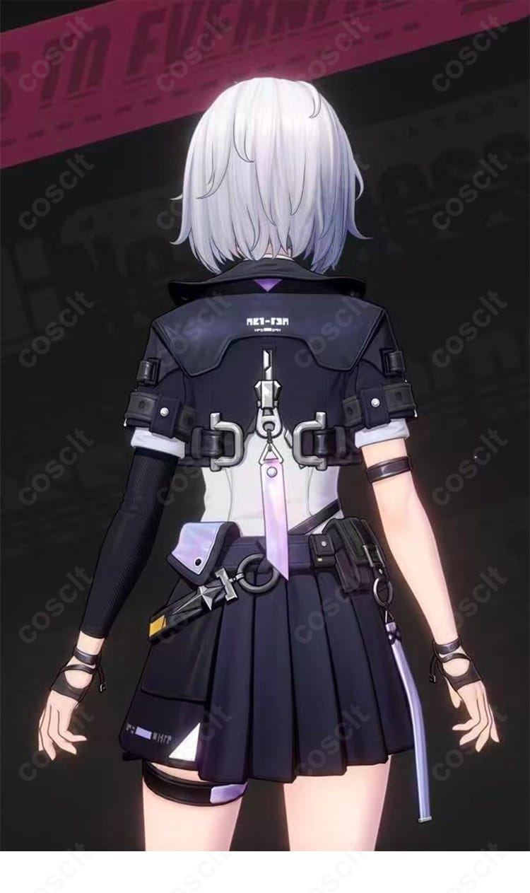 NTE: Neverness to Everness 異能者・零（女性主人公）鑑定士コスプレ衣装の背面。ジャケットとスカートを組み合わせた後ろ姿のデザインを紹介する画像