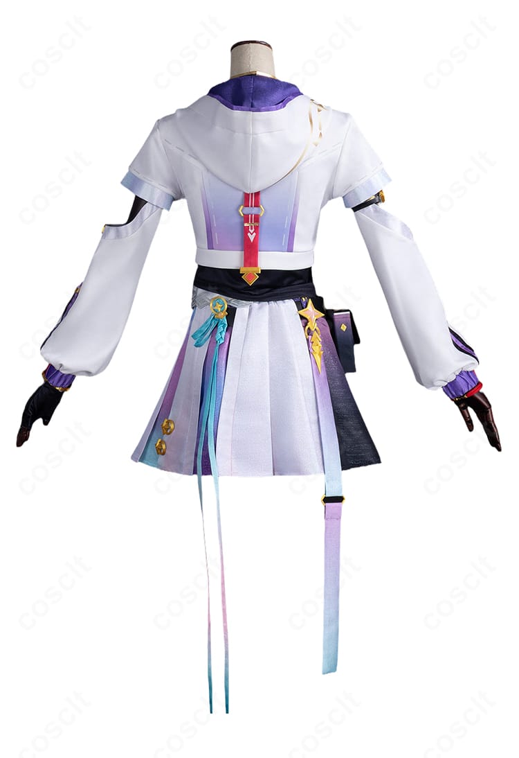 崩壊:ネクサスアニマ 女主人公 進化テスト版コスプレ衣装の背面画像。腰後ろの飾り布と背面装飾