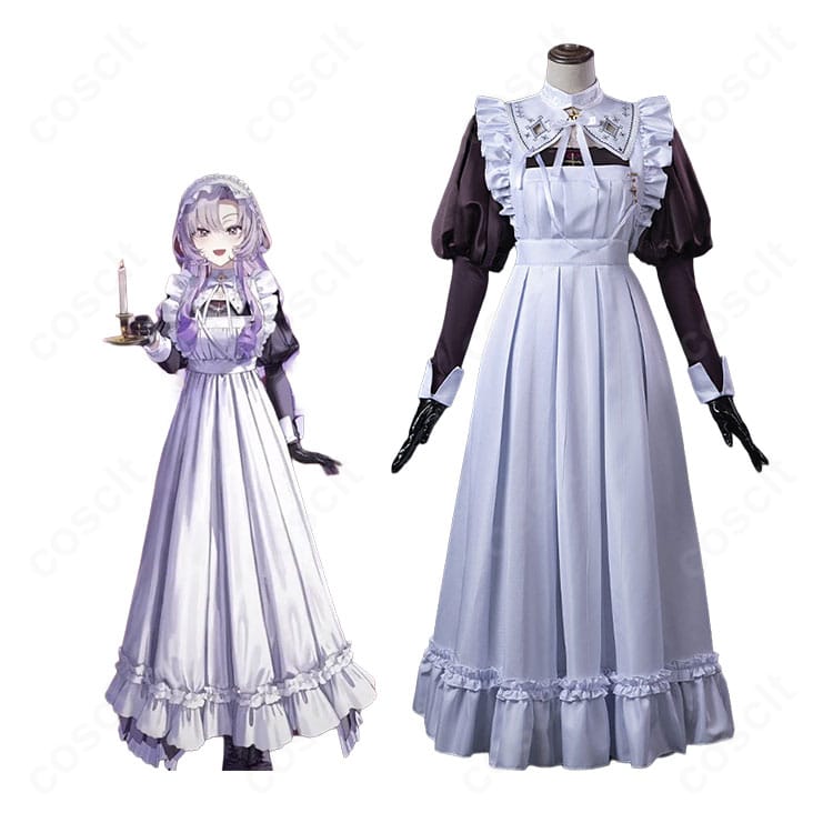 にじさんじ 壱百満天原サロメ 2025年新衣装のキャラクター画像とメイド服・シスター服コスプレ衣装の比較