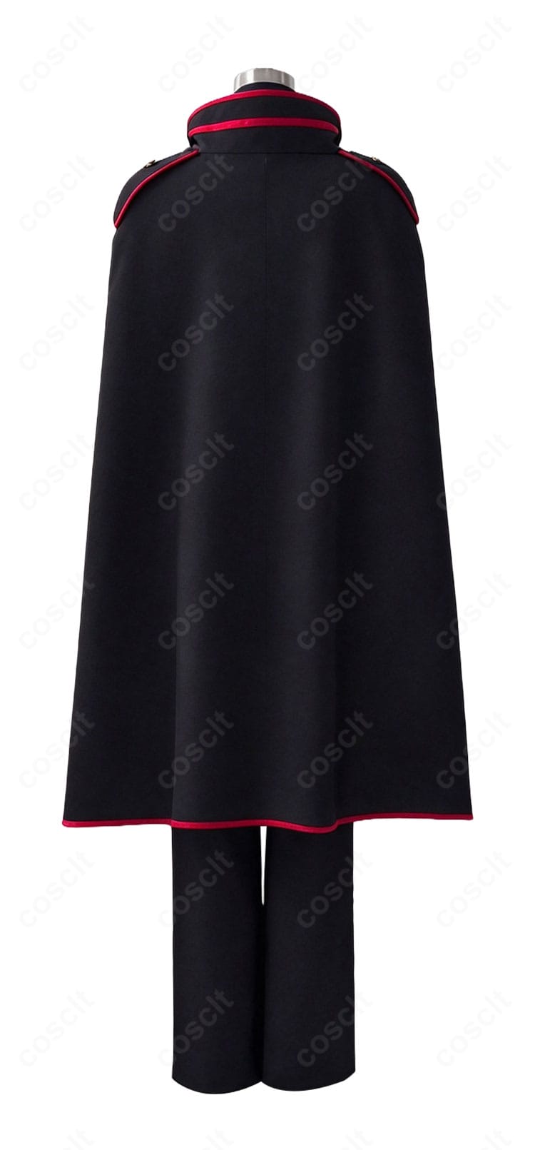 桃源暗鬼 第2期 鬼國隊制服コスプレ衣装の背面画像。ロングマントを含む後ろ姿のデザイン