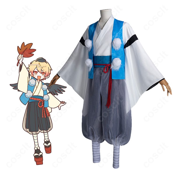プロセカ「あやかし横丁の夏休み」ツカサ（天馬司モチーフ）のキャラクターイラストとコスプレ衣装の比較画像