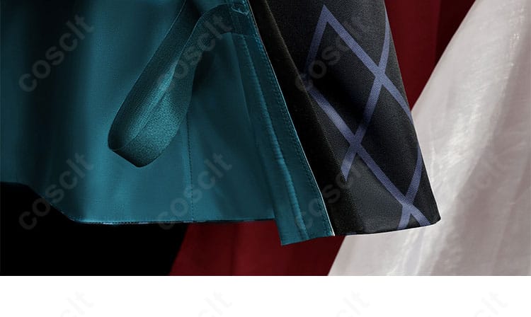 アークナイツ 夕（シー）衣装のスカートディテール。フリルの重なりと縁取りが撮影で立体的に映える仕様。