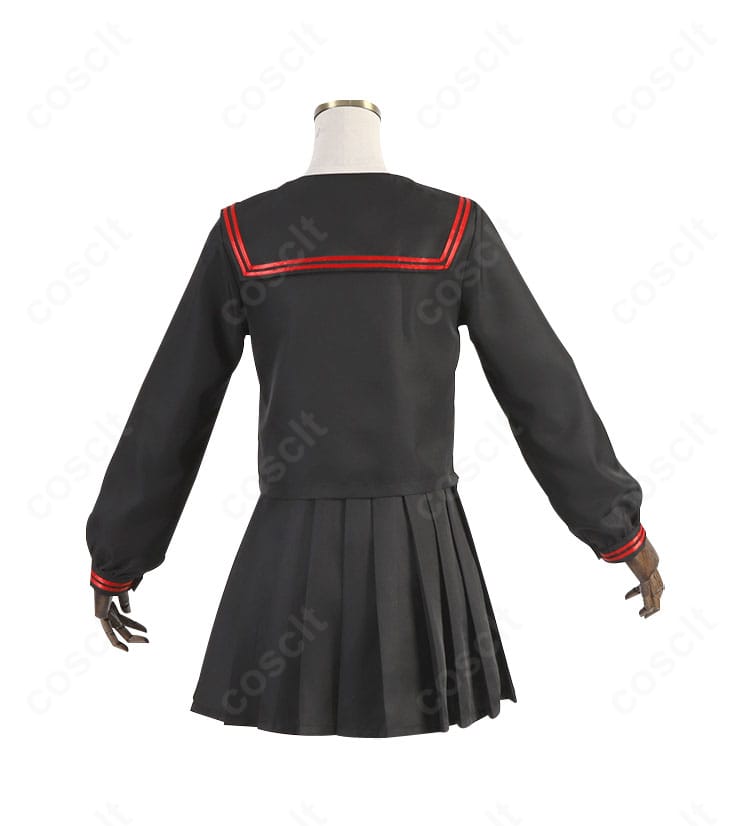 鬼滅の刃 竈門禰豆子 キメツ学園セーラー制服 背面。襟のラインとスカートの広がりを確認できるディテール。