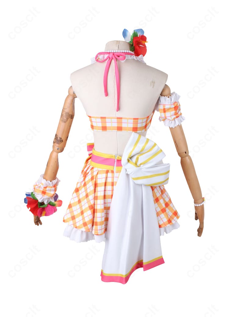 ウマ娘 スペシャルウィーク 水着衣装の背面。大きなリボンと背部蝶結びが映える後ろ姿のショット