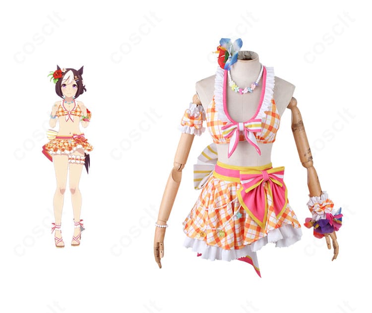 ウマ娘 スペシャルウィークの水着コスプレ衣装とキャラクター比較。忠実再現でイベント映えするCOSCLT製ディテールを確認できる画像