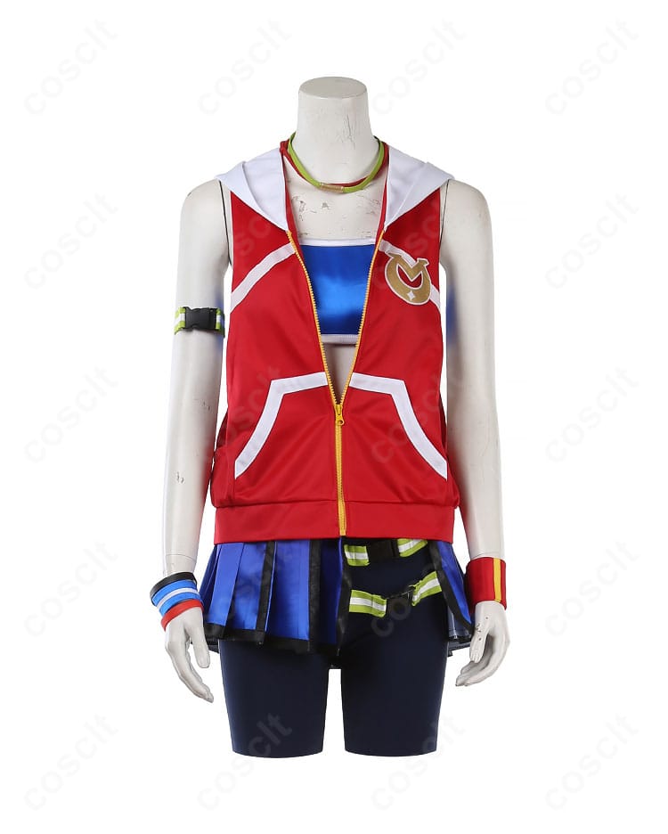 ウマ娘 ウイニングチケット 勝負服コスプレ 正面フルショット。上着・スカート・アクセ一式の全体バランス