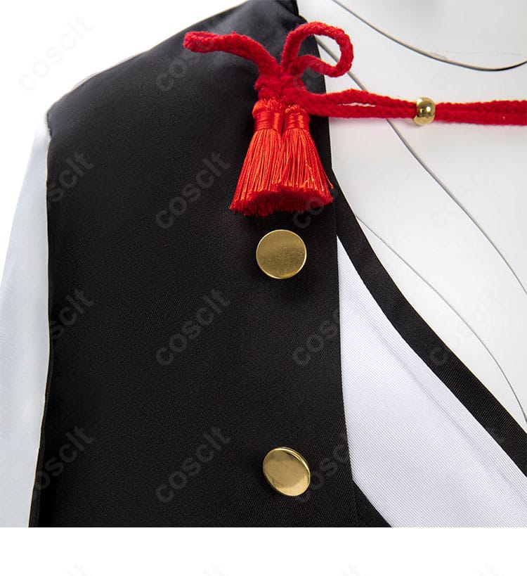 ギルティギア 梅喧コスプレ 右肩の紐装飾ディテール・留め位置の近接