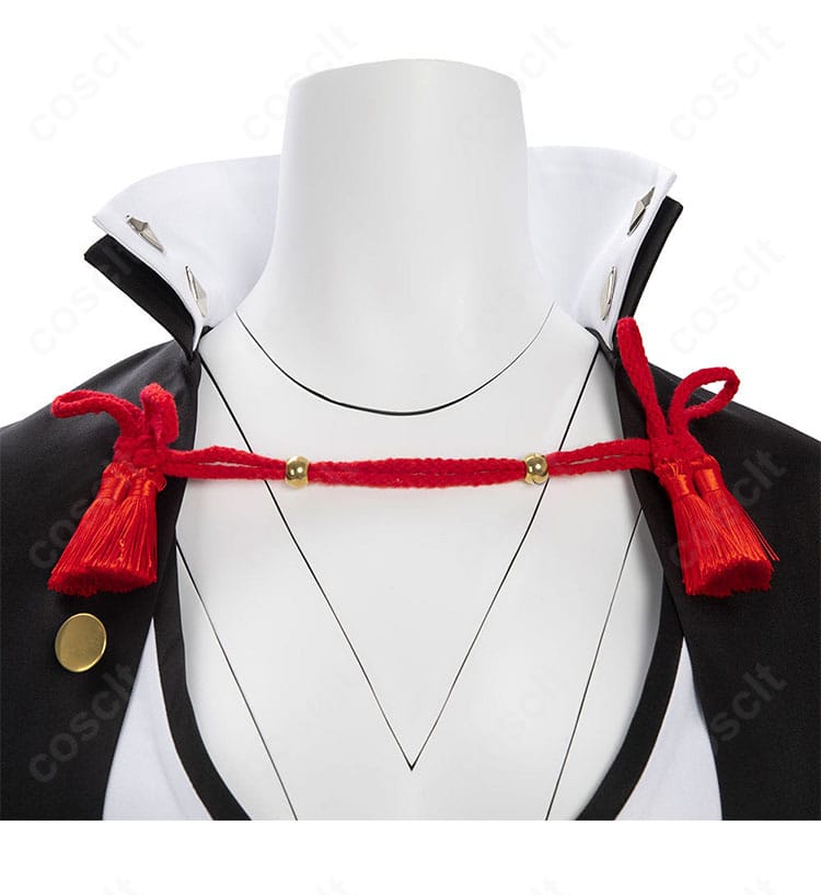 ギルティギア 梅喧コスプレ 首元の紐飾りディテール・結びの形と質感